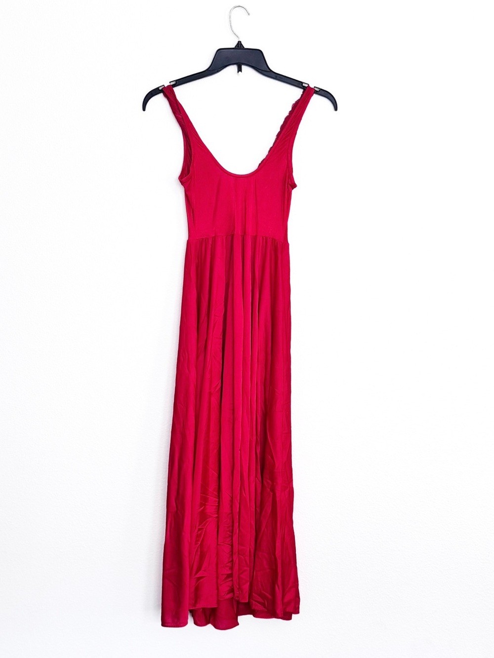 Vintage Olga Red Nightgown Large Made in USA 92270 Full Sweep Tricot - Picture 3 of 12